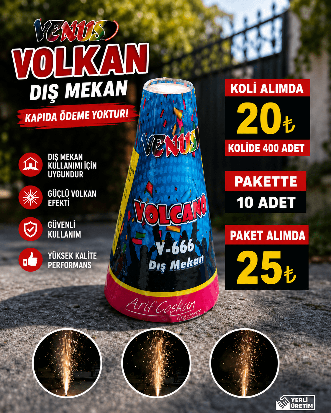 Gece Gösteri Dış Mekan Volkan