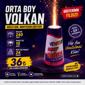 Profesyonel Kutlama Orta Boy Volkan Venüs Marka Konik 667